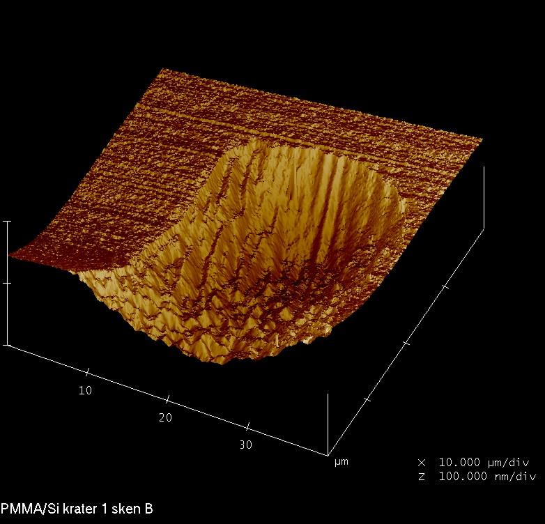 Ablation of PMMA and polycrystalline Si by soft X-ray laser Single XRL shot, 0.