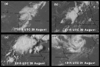 Mesoscale Convective Vortices: Long-lasting vortices aloft that result from the heating associated