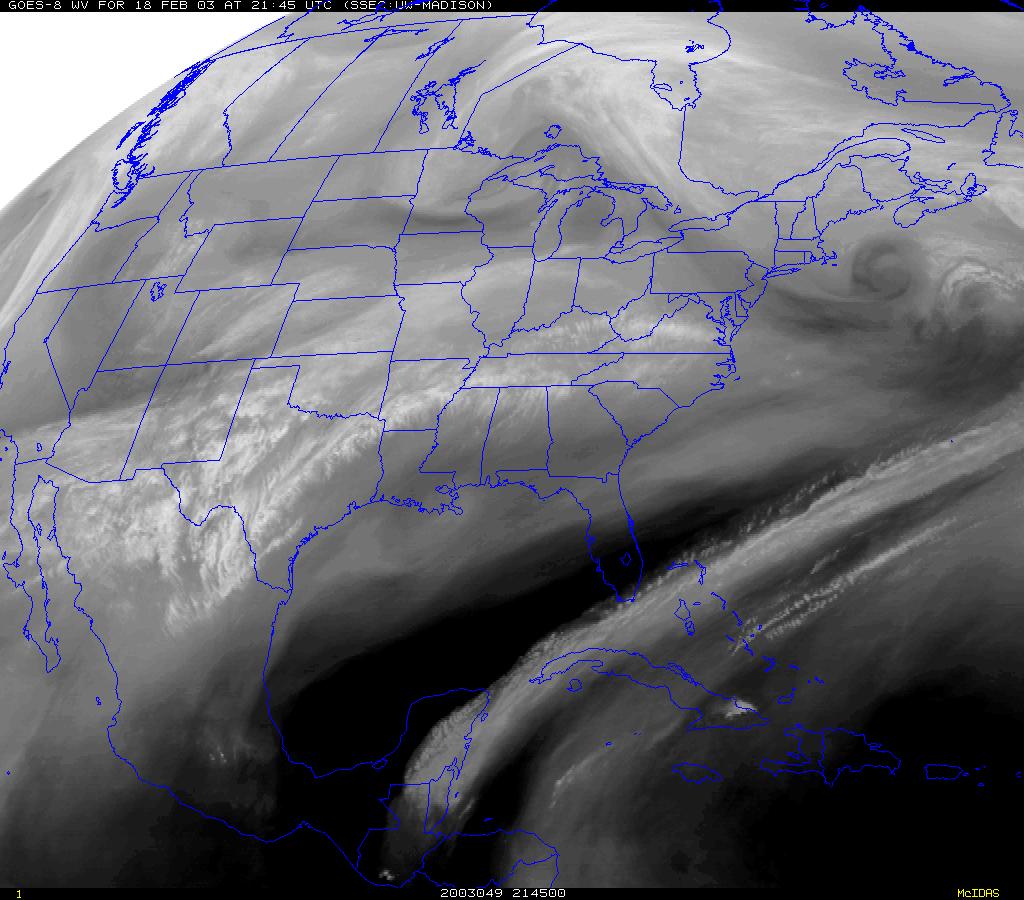 Look for dark filaments on water vapor images.