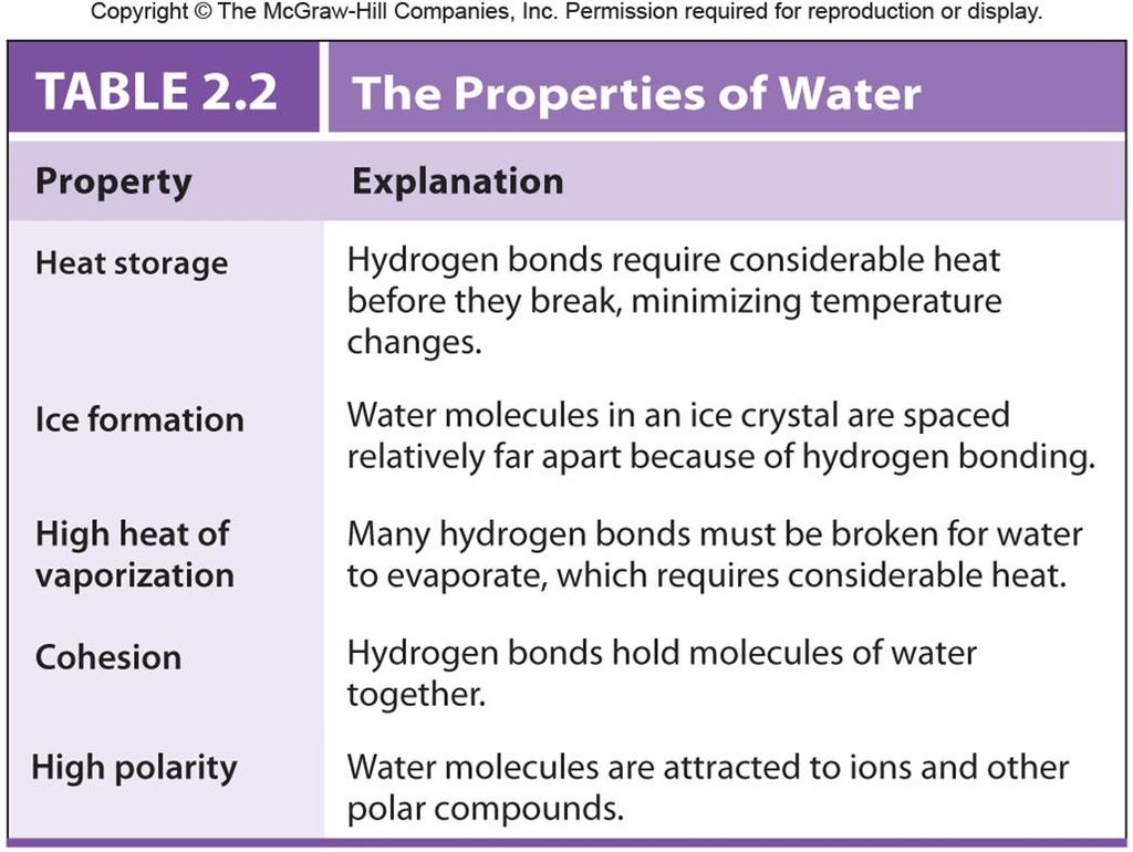 Unique Properties of Water Why is