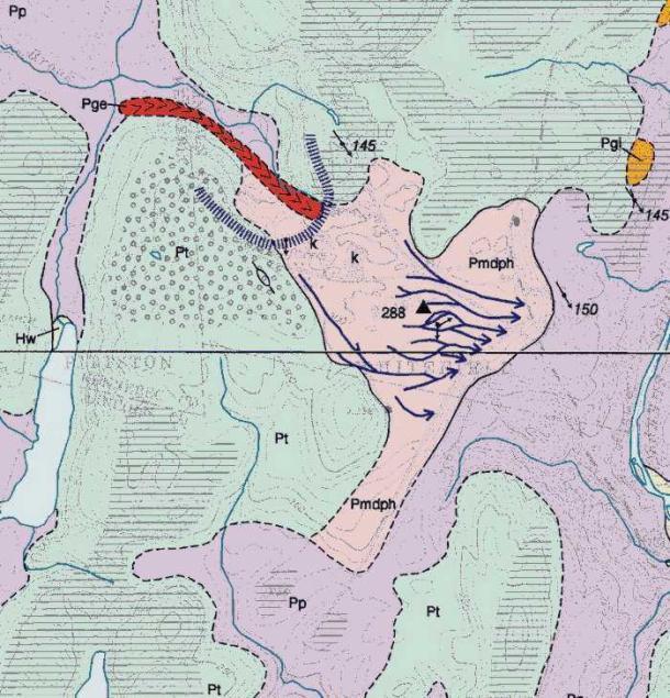 Map by USGS Regional Surficial Geology The colors and letter symbols on the map in Figure 3 differentiate the sediments formed in various glacial environments.