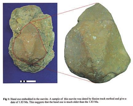 Stone Heritage of East and Southeast Asia The heritage significance of the suevite rock and its accurate dating is that the archeological researchers discovered a stone tool (hand axe) embedded in