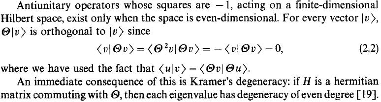 Time reversal symmetry, a review Time reversal operator Kramer s