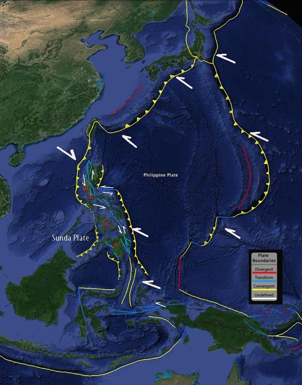 Caught in the crunch, the Philippines archipelago has opposite-facing subduction systems bordering its