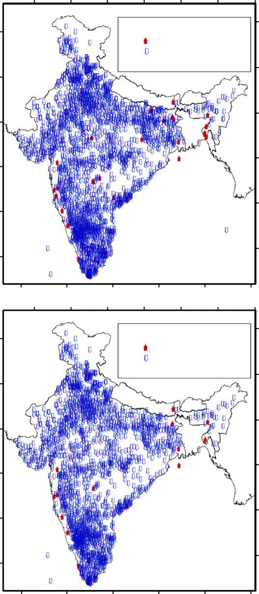 Impact of climate change on extreme rainfall events 365 70º 75º 80º 85º 90º 95º (a) Increasing trend Decreasing trend Significant level 95% º º Arabian Sea Bay of Bengal (b) Increasing trend