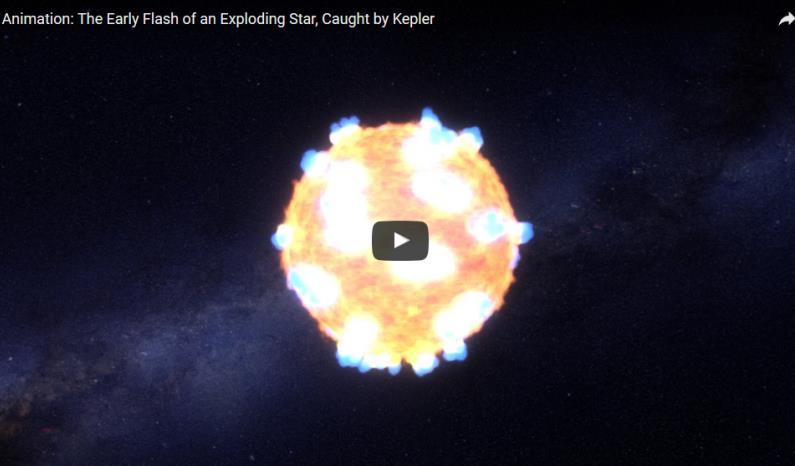 Kepler Catches Exploding Stars Type II supernova shock