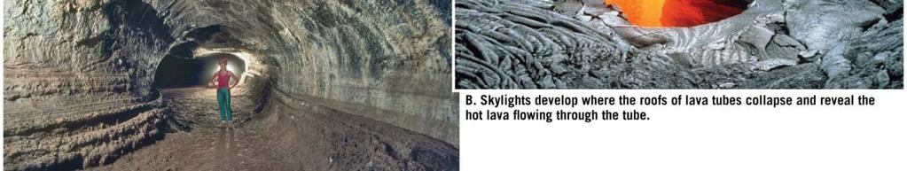 conduits for lava Form in the interior of a flow where the