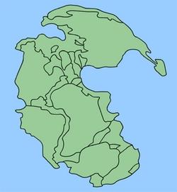 End Permian land and oceans Pangaea was shaped like a C Inside ocean: