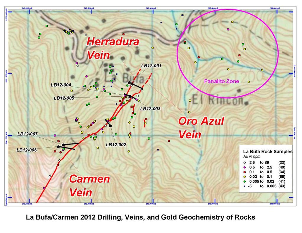 Carmen Mine (Au-Cu) The main Carmen vein, along with multiple parallel structures, can be traced at surface for 800 meters of strike