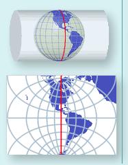 navigation, atlas, general reference) 2) the area being mapped (including the size, shape and latitude) - the term map projection stems from the fact that the globe (latitude and longitude) is being