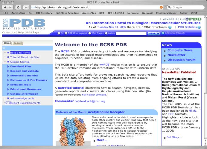 RCSB PDB - Beta site http://pdbbeta.rcsb.