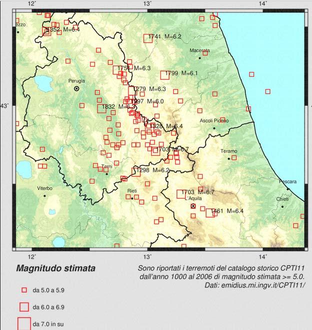 Historical seismicity Historical Catalogue of strong earthquake from