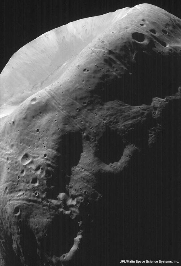 Phobos The larger and closest to Mars As seen from Mars it rises in the west and sets in the east Slowly Spiraling in to Mars Near the Roche limit the