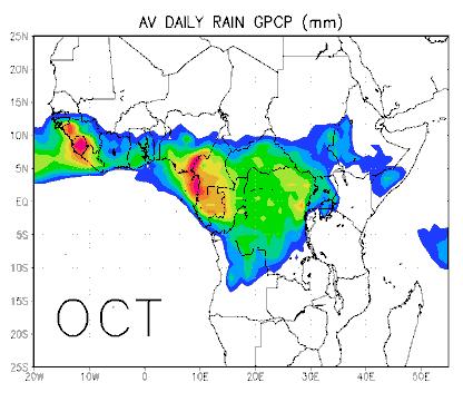 Low level westerlies Central Africa As the monsoon retreats the centre of convective heating moves over the equator Latent heating in the core of the thunderstorms sets up a thermal and pressure