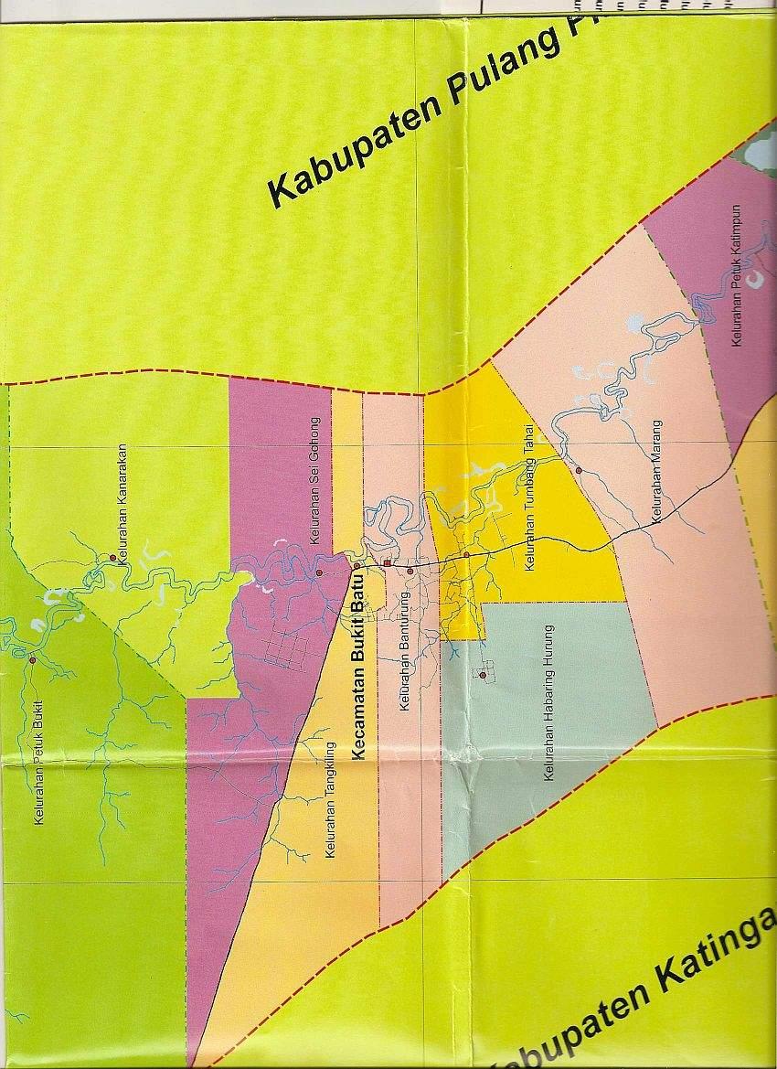 Fig. 5: Target Area Kecamatan (Sub-District) Bukit Batu with the seven Kelurahan (villages): Kanarakan, Sei