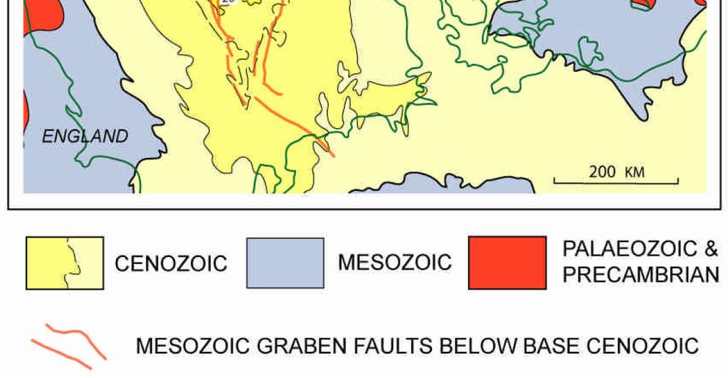 This relationship establishes the Cenozoic basin as a post-rift basin that formed above the Jurassic-Cretaceous dome. References Graversen, O.