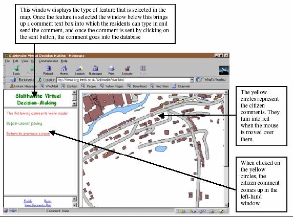 59 Melalui sistem ini, pengguna boleh melihat plan Slaithwaite, mengetahui maklumat spatial perkampungan tersebut dan membuat cadangan dan komen ataupun bantahan terhadap perancangan yang hendak
