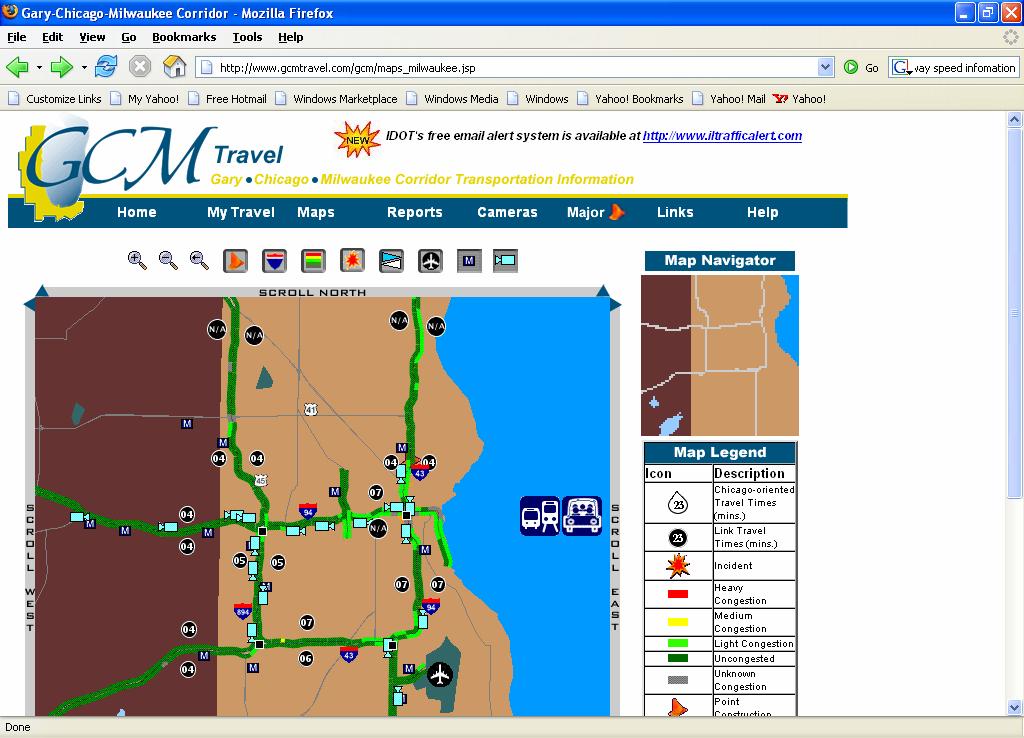 60 3.3.5 Web GIS untuk Pengurusan Pengangkutan (Gary-Chicago-Milwaukee (GCM) Intelligent Transportation Systems (ITS) ) Web GIS untuk Sistem Maklumat Pengangkutan Pintar, juga sama seperti sistem di