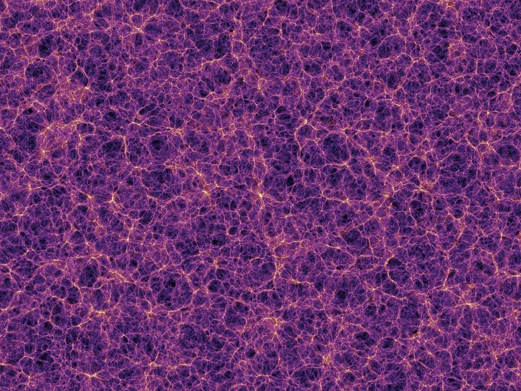 This kind of structure gets produced in cosmological simulations On Gpc scales the universe has the same total amount of