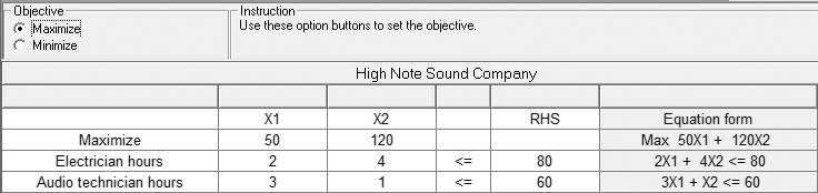 QM for Windows QM for Windows PROGRAM 7.6A Input to QM for Windows High Note Sound PROGRAM 7.6B High Note Sound Sensitivity Anlysis 7 49 7 50 Excel Solver Excel Solver PROGRAM 7.