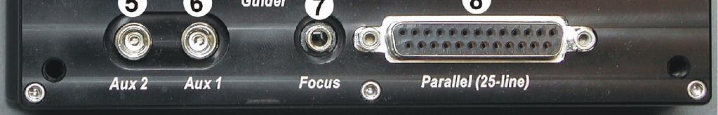 Note: power to this port is supplied by plugging an SBIG camera power cable into the Camera Power port on the Adaptor Panel. (Page 19.) 2 Guider Input for the autoguider.