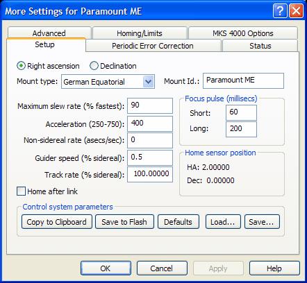 Appendix D Southern Hemisphere Setup and Use The following directions show how to configure TheSky6 Professional Edition so the Paramount ME or GT-1100S performs properly in the Southern Hemisphere.