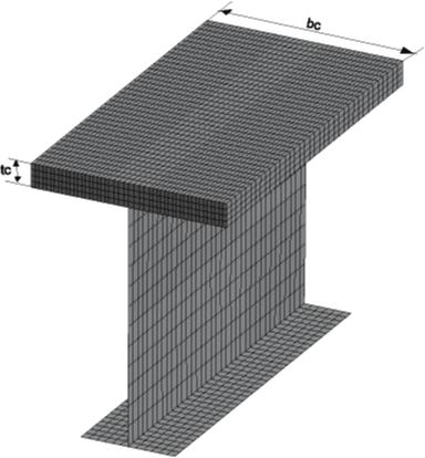 b c t c Fig.16 Relationship between M u /M p and D p /. Fig.14 FE model of the composite girder for parametric study.