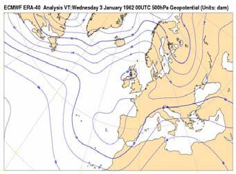 generated; Romania is positioned at the left exit region of the jet stream. 1.3 A trough or a low in N/ NE part of Europe, in lower and upper levels (19 cases) Fig.