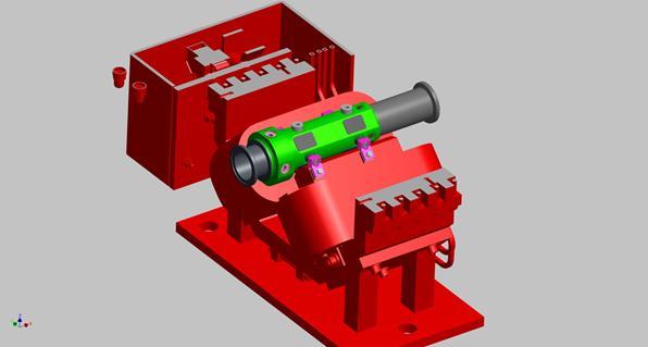 chamber allowed to halve the number of UHV feedthroughs and to reduce pickup size for installation inside quadrupole magnets. Fig. 82. 3D View of the Stripline BPM embedded in a quadrupole In Fig.