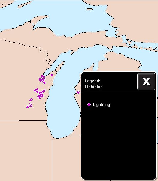 WSI InFlight User Guide 41 Figure 22: Lightning example METAR button Use the METAR button to see U.S. and NON-US METARs and TAFs.
