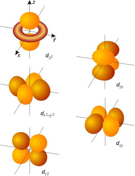 d orbital shapes Things get a bit more complicated with the five d orbitals that are found in the d