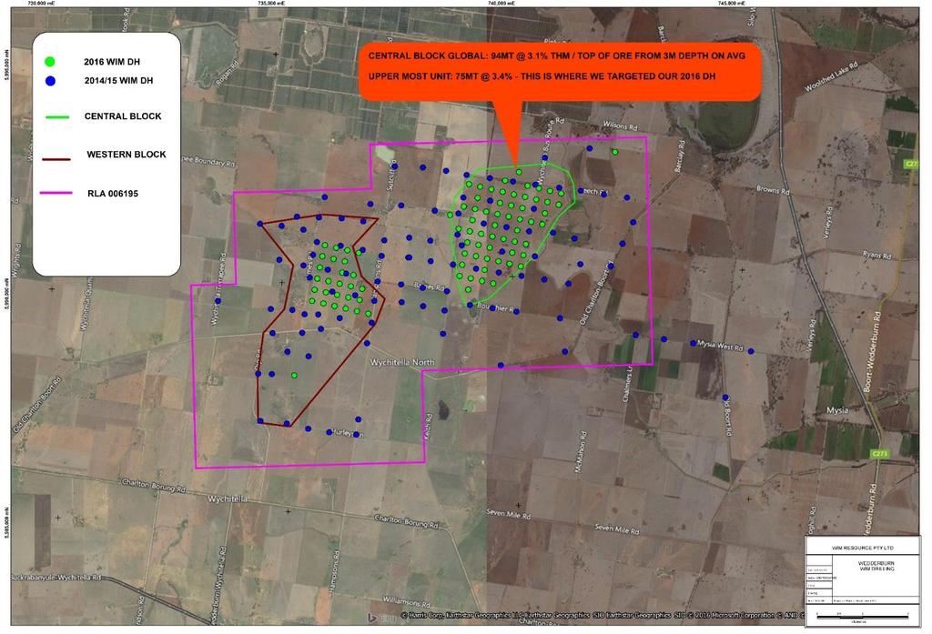 WEDDERBURN PROJECT WIM Resource s Wedderburn mineral sands project is located in south-eastern Victoria, centred approximately 25 km northeast of Charlton, Victoria.