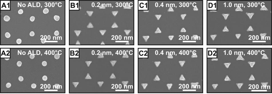 16828 J. Phys. Chem. C, Vol. 111, No. 45, 2007 Whitney et al. Figure 2. SEM images of bare Ag nanoparticles (A1 and A2) and Ag nanoparticles coated with 0.2 nm (B1 and B2), 0.4 nm (C1 and C2), and 1.