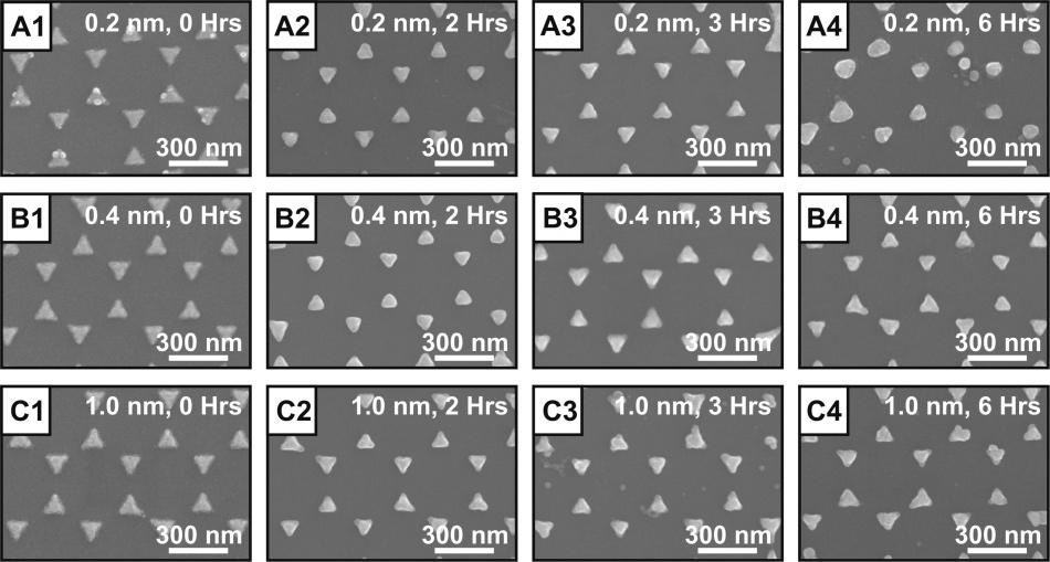 16830 J. Phys. Chem. C, Vol. 111, No. 45, 2007 Whitney et al. Figure 4. SEM images of Ag nanoparticles coated with 0.2 nm (A1-A4), 0.4 nm (B1-B4), and 1.