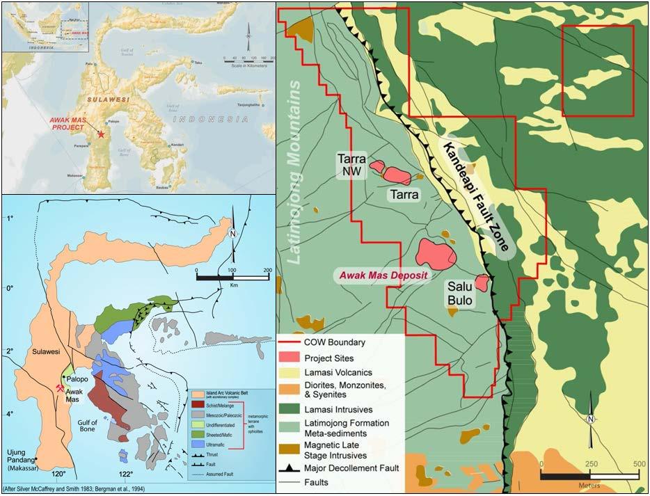 Figure 1 TARRA - Project Location and Regional Geological Setting History of Exploration on the CoW PT Asminco Bara Utama and New Hope Consolidated Industries Pty Ltd, through P.T. Masmindo Eka Sakti, were the first to initiate exploration activities in the area.