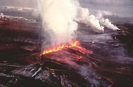 Fissure Volcanoes Form in long cracks where