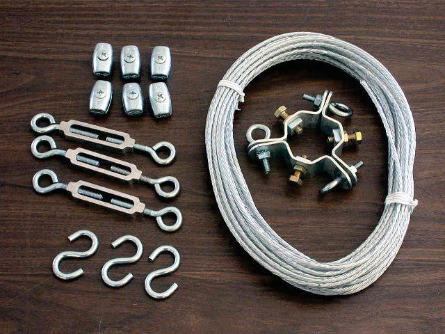 Procedure 2: TP1-GK Guy-Wire Kit Installation Clamps Guy-Wire Turnbuckles Bracket S-Hooks 1. Cut the guy-wire cable into three equal length pieces. 2. Loop one end of each guy-wire through a Bracket eye-bolt and clamp the guy-wire using one of the Clamps provided.