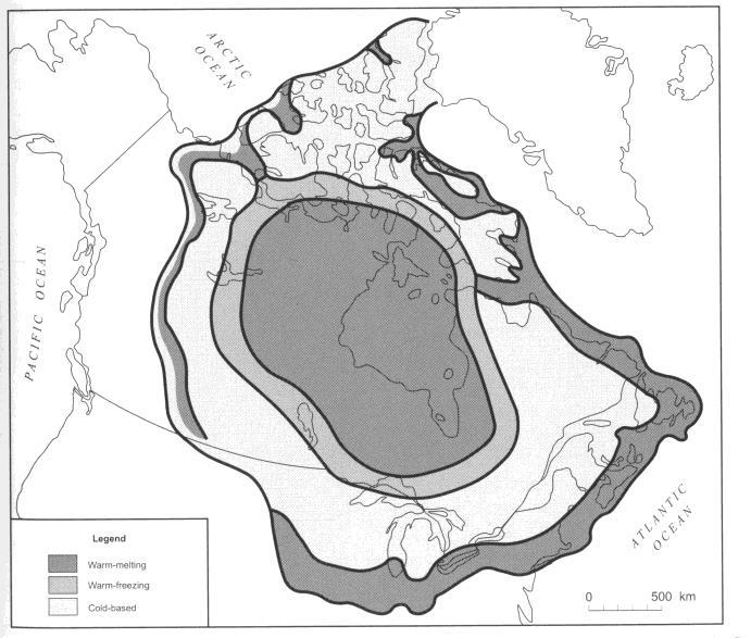 Zonation of Laurentide ice sheet Menzies (2002) Mass balance of a glacier A glacier s mass balance is simply the difference between the annual accumulation and ablation volumes.