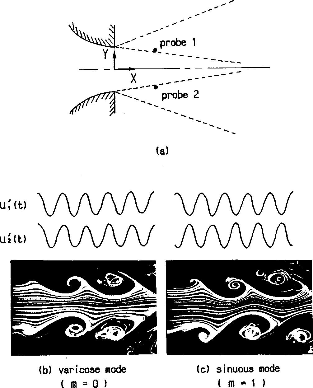 Phys. Fluids, Vol. 11, No. 7, July 1999 Mode development in the developing region of a plane jet 1849 FIG. 1. a Schematic representation of the jet flow field.