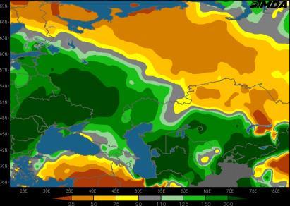 0") 0% 2% 0% 0% Former Soviet Union Crop Areas FSU % Precipitation Coverage 5 Day Forecast W. Wheat S. Wheat Corn Sunflower > 6 mm (0.