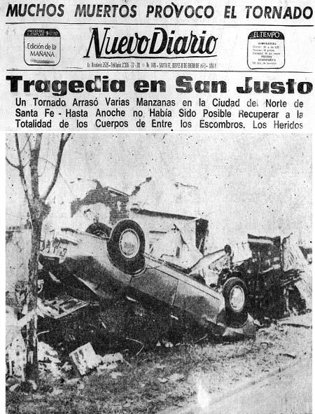 Major tornadoes San Justo, Argentina (1963).