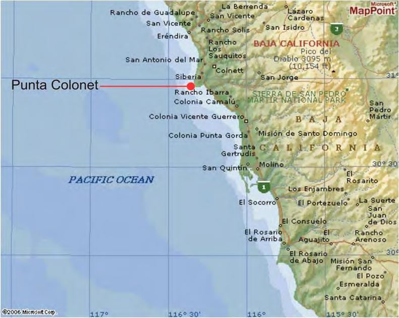 Figure 1. Punta Colonet in northwest Baja California.