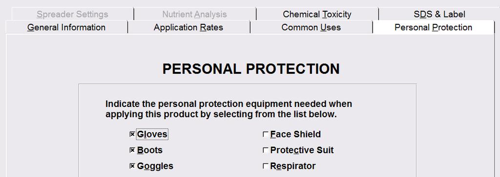 Entering Personal Protection Click on the Personal