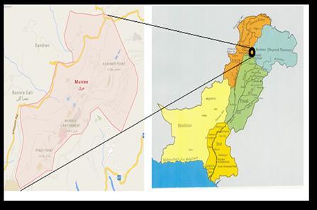 Figure 1: Map of study area 2.2. Data collection The present study utilizes satellite dataset of Landsat 7 and 4 (TM and ETM+) over Murree region.