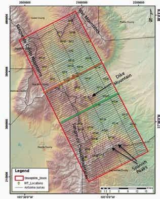 A s part of a CO2 reservoir exploration programme, NEOS acquired and analysed a variety of geophysical data within a ~2900 km 2 region of the northern Raton Basin of southern Colorado (Figure 1a).