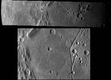 Charon Closeup From the left, the view moves from rugged cratered terrain, across great faulted canyons, and
