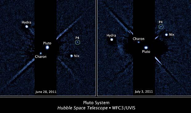 A Fourth New Moon The new moon Kerberos is the smallest discovered around Pluto. It has an estimated diameter of 8 to 21 miles (13 to 34 km).