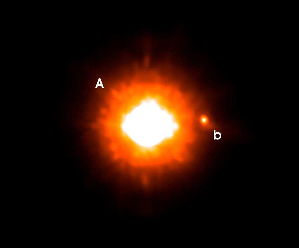GQ Lupi b, first directly observed exoplanet ESO VLT-NaCo K-Band Companion: 6 mag fainter than star separation ~ 0.