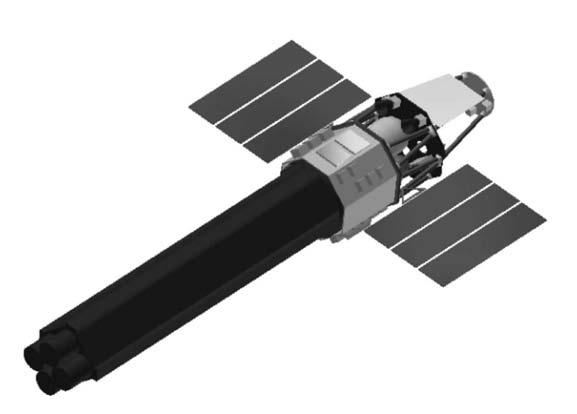 Figure 1. Artist s drawing of the NeXT satellite. The focal length of the HXT is 12 m.