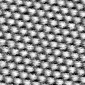 78 nm, which contains approximately 4000 atoms. Here the 0.246 nm graphite lattice periodicity is also clearly revealed. We were able to obtain lattice resolution at currents up to 0.